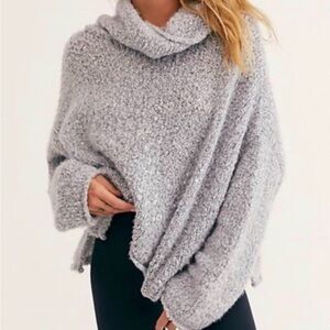 Free People BFF Heather Gray Cowl Neck Sweater